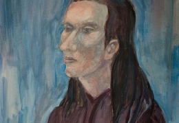 Mann in roter Jacke, 2009 Acryl