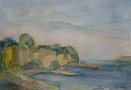 Steilküste am Bodden (Mönchsgut Rügen), 2011 Aquarell